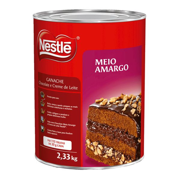 Recheio e Cobertura Ganache Nestlé Meio Amargo 2,33kg