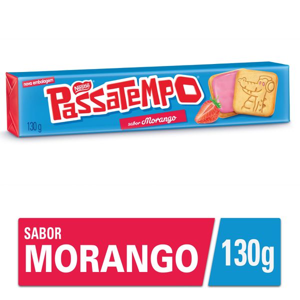 Biscoito Passatempo Recheado Morango 130g