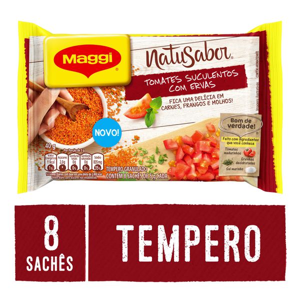 Tempero Tomates Suculentos Com Ervas Maggi Natusabor 40g