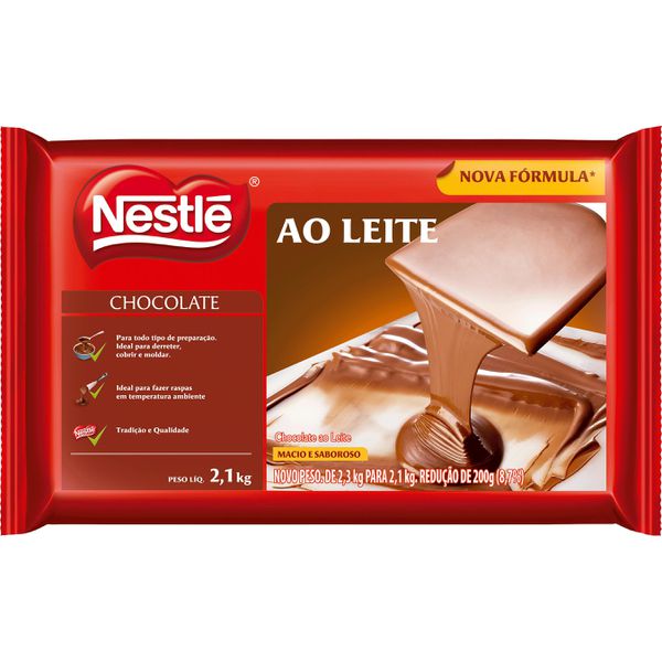 Chocolate Para Cobertura Nestlé Ao Leite 2,1kg