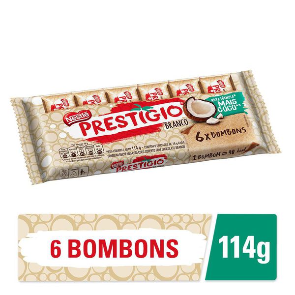 Chocolate Prestígio Branco Flowpack 114g