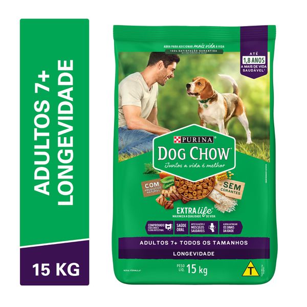 Dog Chow Ração Seca Cães Adultos 7+ Frango e Arroz 15kg