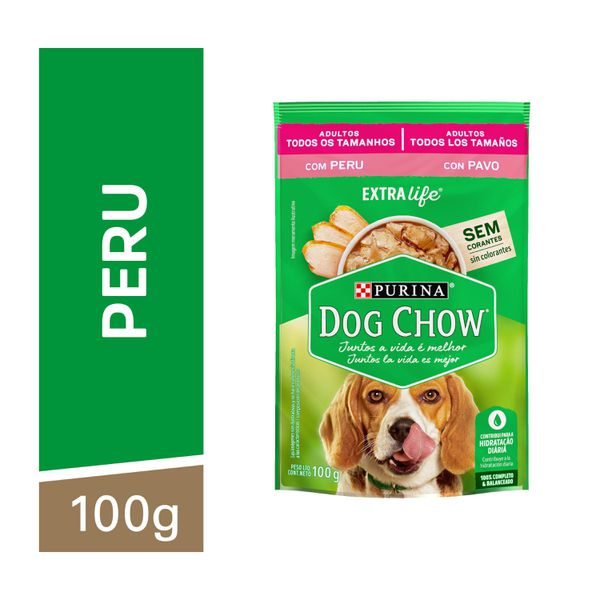 Dog Chow Ração Úmida Cães Adultos Peru 100g