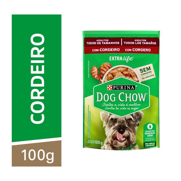 Dog Chow Ração Úmida Cães Adultos Cordeiro 100g