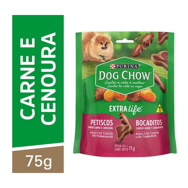 Dog Chow Petiscos Cães Adultos Carne e Cenoura 75g