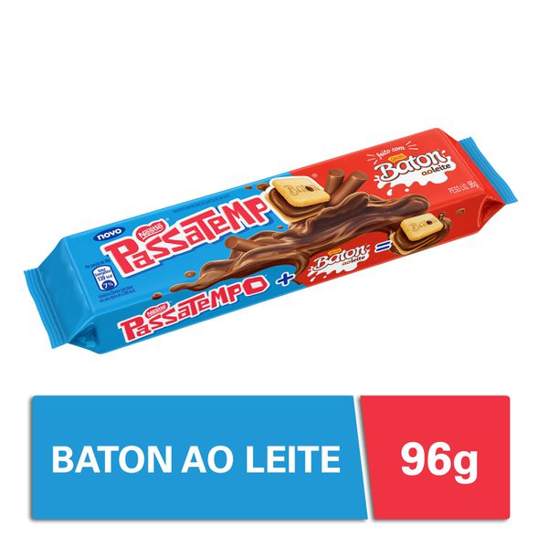 Biscoito Passatempo Recheado Chocolate Baton 96g