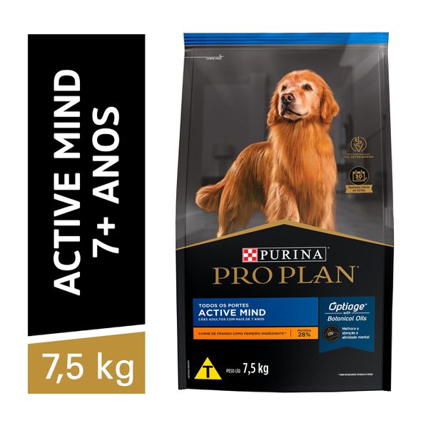 Pro Plan Active Mind Ração Seca Para Cães Idosos De Todos Os Tamanhos Frango 7,5kg