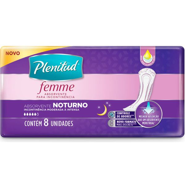 Absorvente Femme Noturno Plenitud 8 Unidades