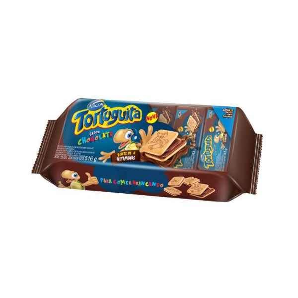 Biscoito Tortuguita Chocolate 43g Com 12 Unidades