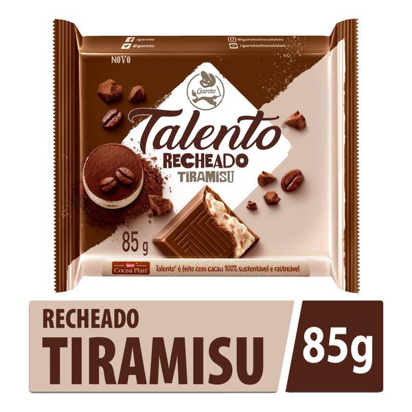 Chocolate Talento Recheado Tiramisu 85g