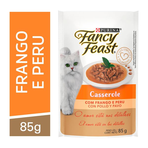 Fancy Feast Casserole Ração Úmida Gatos Adultos Frango & Peru 85g