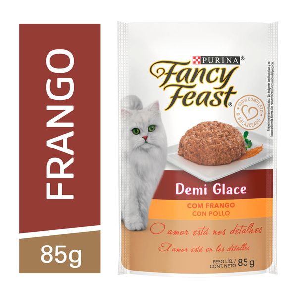 Fancy Feast Demi Glace Ração Úmida Gatos Adultos Frango 85g