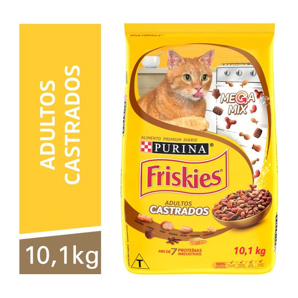 Friskies Ração Seca Gatos Adultos Castrados Mix De Carnes 10,1kg