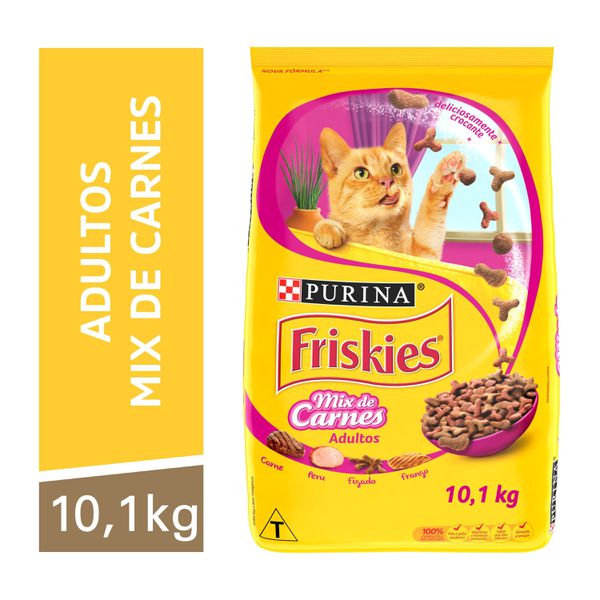 Friskies Ração Seca Gatos Adultos Mix De Carnes 10,1kg