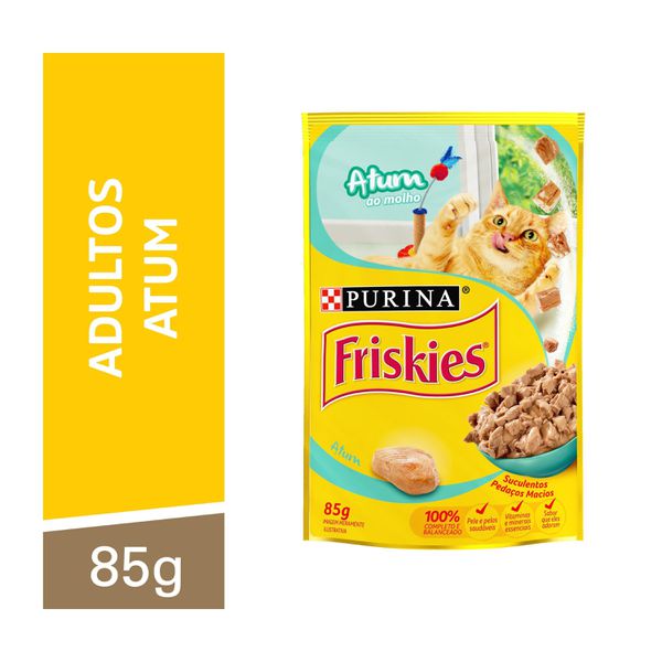 Friskies Ração Úmida Gatos Adultos Atum Ao Molho 85g