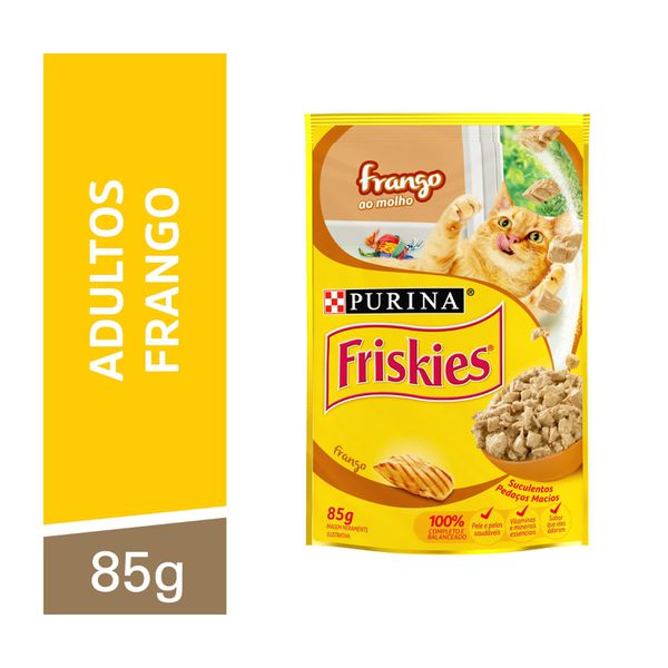 Friskies Ração Úmida Gatos Adultos Frango Ao Molho 85g