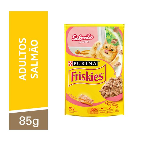 Friskies Ração Úmida Gatos Adultos Salmão Ao Molho 85g