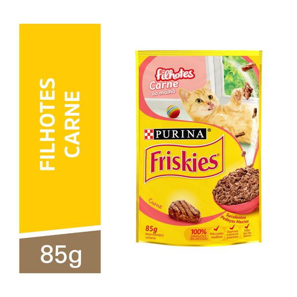 Friskies Ração Úmida Gatos Filhotes Carne Ao Molho 85g