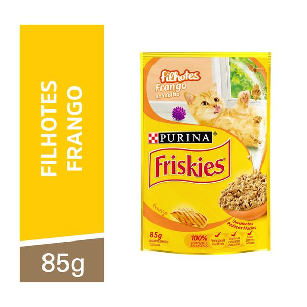 Friskies Ração Úmida Gatos Filhotes Frango Ao Molho 85g