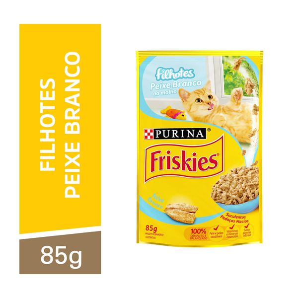 Friskies Ração Úmida Gatos Filhotes Peixe Ao Molho 85g