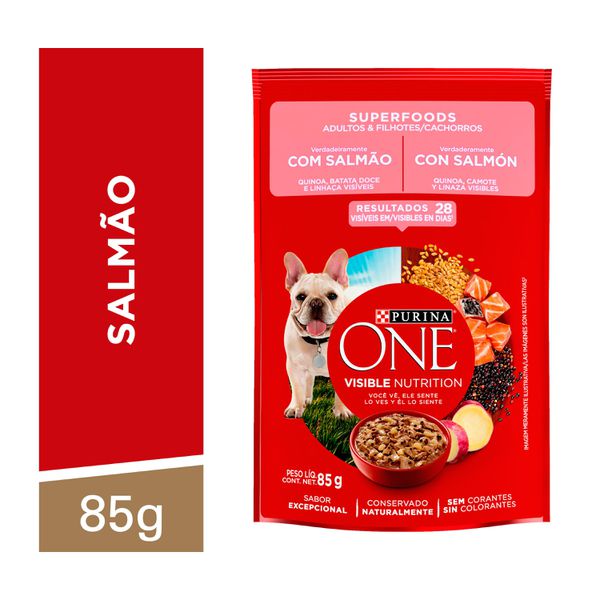 One Ração Úmida Cães Adultos e Filhotes Salmão 85g