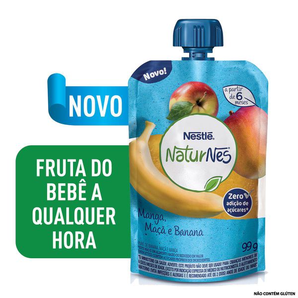 Purê Nestlé Naturnes Manga, Maça e Banana 99g