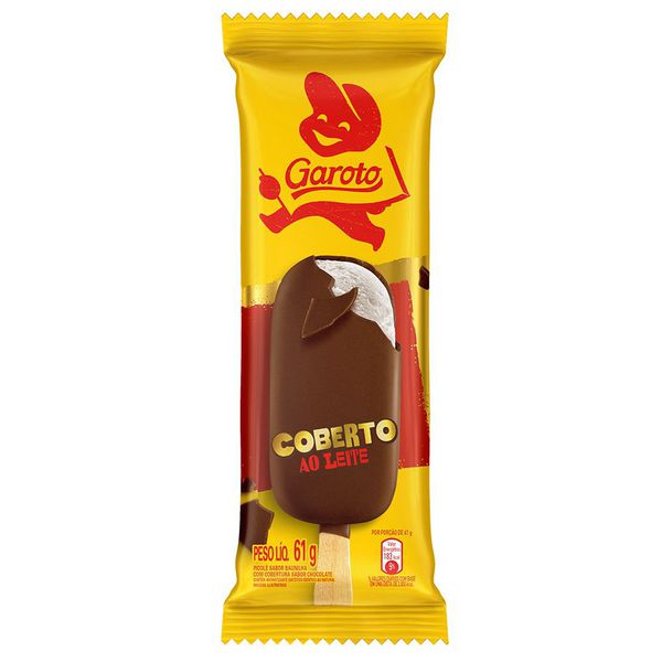 Sorvete Garoto Coberto Ao Leite Picolé 61g