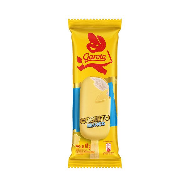 Sorvete Garoto Coberto Branco Picolé 61g