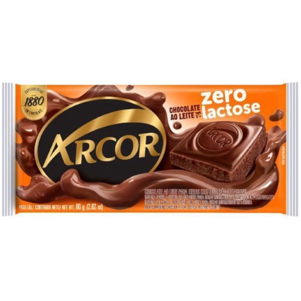 Chocolate Arcor Ao Leite Zero Lactose 80g