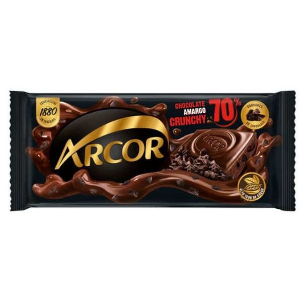 Chocolate Arcor Amargo Crunchy 70% Cacau 80g