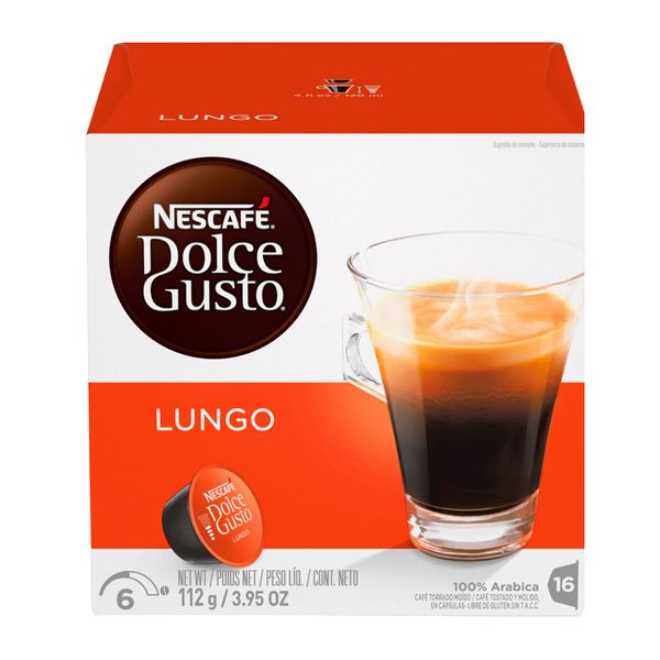 Cápsula Nescafé Dolce Gusto Lungo 16 Cápsulas