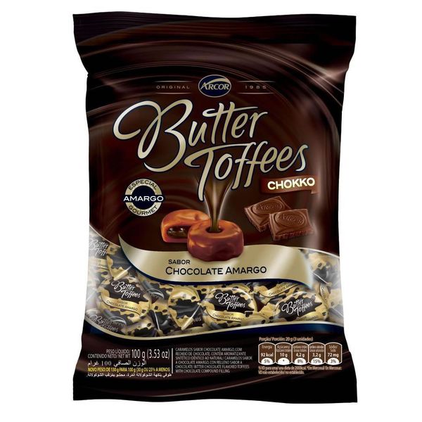 Bala Butter Toffees Chocolate Amargo 100g
