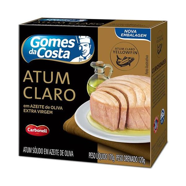 Atum Claro Yellowfin Sólido Em Azeite De Oliva Gomes Da Costa 170g