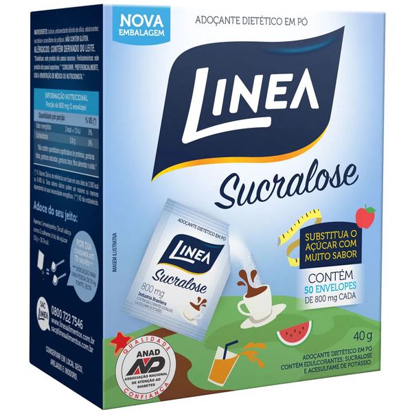 Adoçante Linea Sucralose Pó 0,8g Com 50 Envelopes