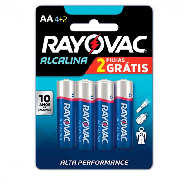 Pilha Rayovac Alcalina Pequena Aa - Leve 6 Pague 4