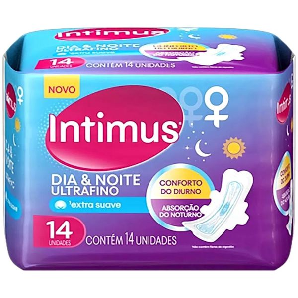 Absorvente Intimus Dia e Noite Ultrafino Suave Com Abas 14 Unidades