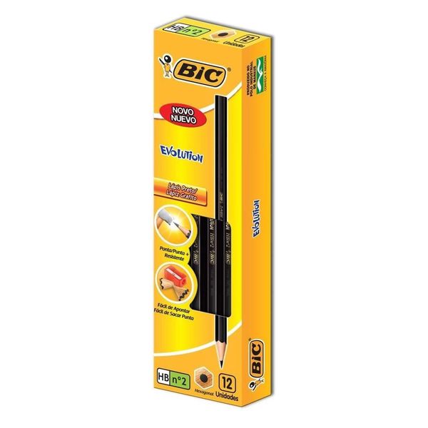 Lápis Preto Bic Evolution 12 Unidades