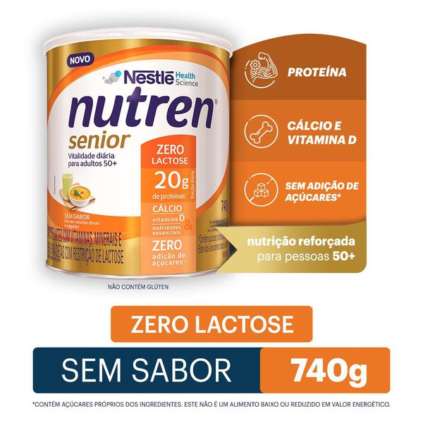Suplemento Alimentar Nutren Senior Sem Sabor Zero Lactose 740g