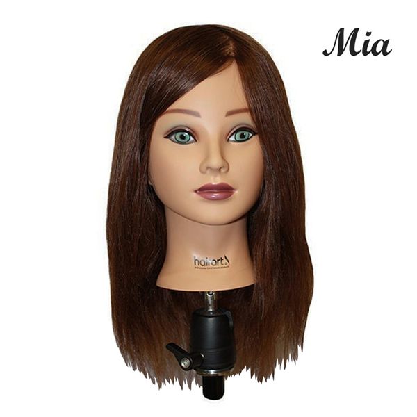 Manequim Para Treino Hair Art Cabelo Natural Castanho 45cm - Mia