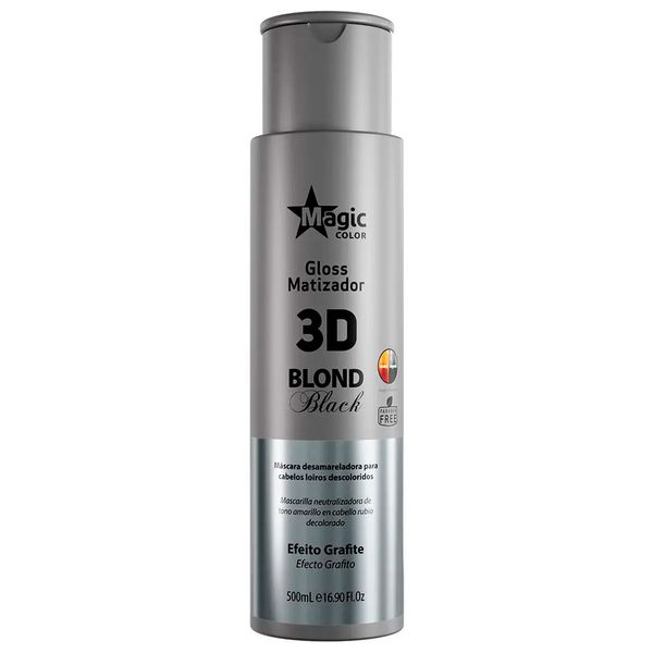 Magic Color Gloss Matizador 3D Blond Black Efeito Grafite Máscara - 500ml