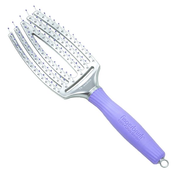 Escova Olivia Garden Fingerbrush Raquete Curvada Média