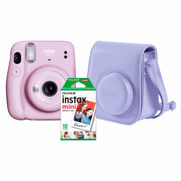 Kit Câmera Instax Mini 11 Com Pack 10 Fotos E Bolsa - Lilás