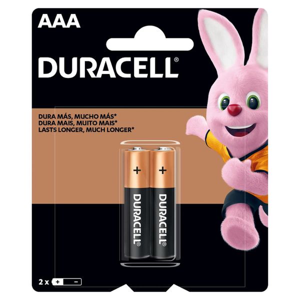 Pilha Alcalina AAA Lr3 DURACELL (Cartela c/2 pilhas)