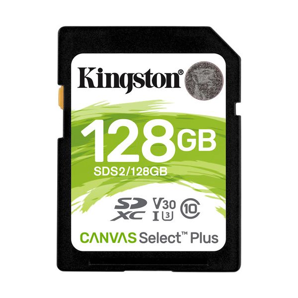 Cartão de memória SDXC Kingston 128GB Canvas Select Plus UHS-I