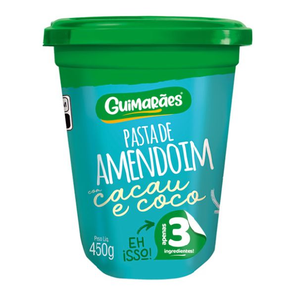 Pasta De Amendoim Com Cacau e Coco 450g
