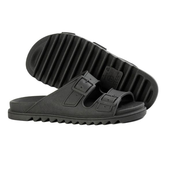 Slide Papete Feminina Duas Fivelas - Preto