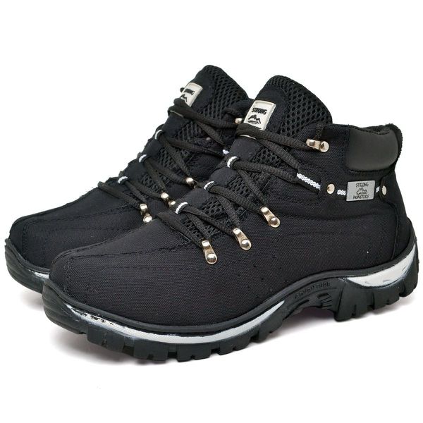 Botina Adventure Masculino Lona Solado Costurado - Branco