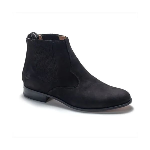 Botina Masculina Couro Nobuck Preto Coleção Pantanal - Silverado Botas