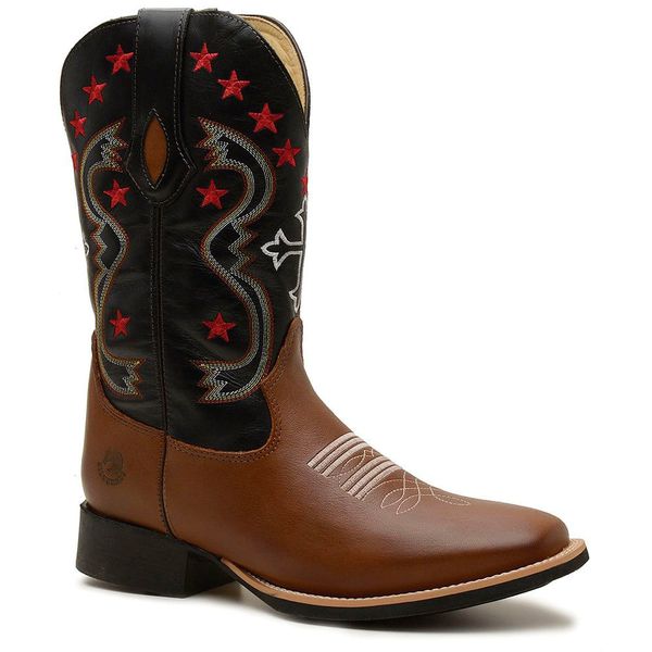 Bota Texana Masculina Couro Floater Conhaque e Floater Preto Silverado Botas