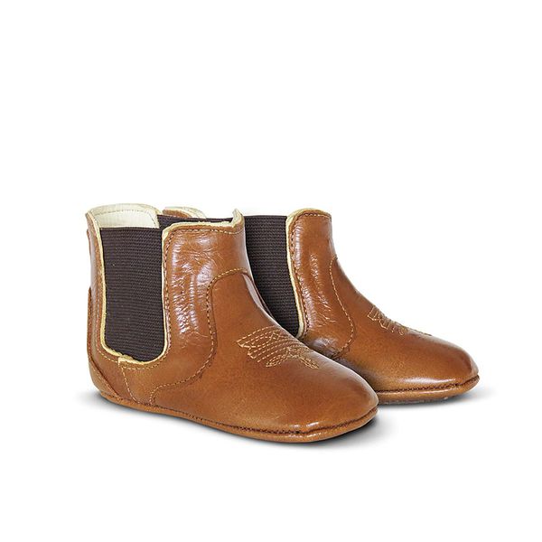 Botina Baby Couro Mestiço Conhaque - Silverado Botas